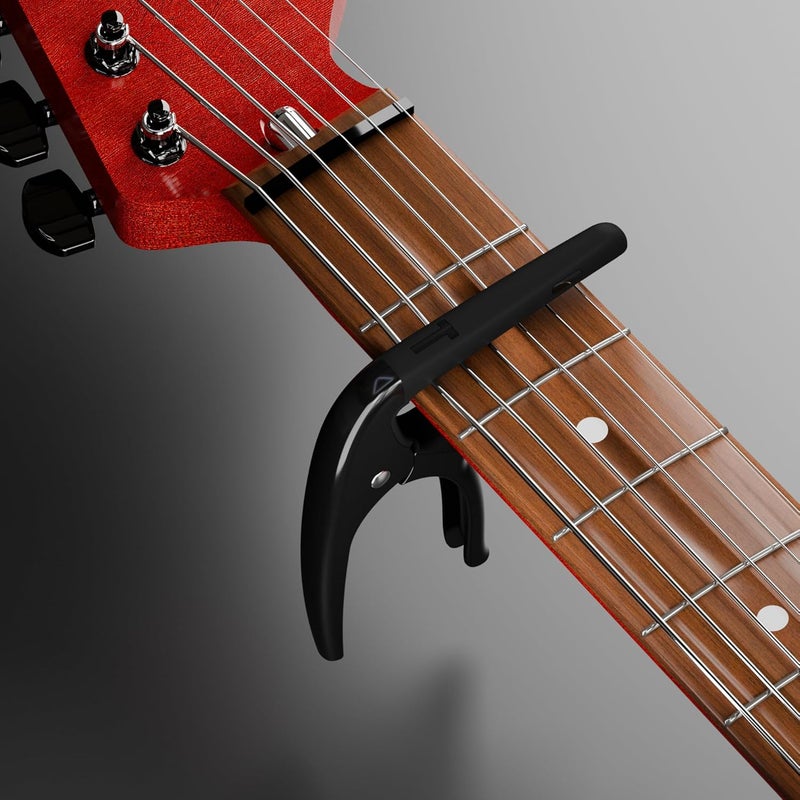 DIDA Capo for Acoustic Guitar, Guitar Capo for Electric Guitar, Ukulele and String Instruments, Guitar Capo, Guitar Kapo, Guitar Clamp (Black) - Image 2